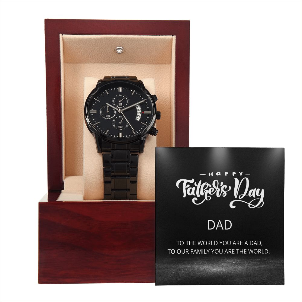 BLACK CHRONOGRAPH WATCH