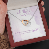 Interlocking Heart Necklace with message card