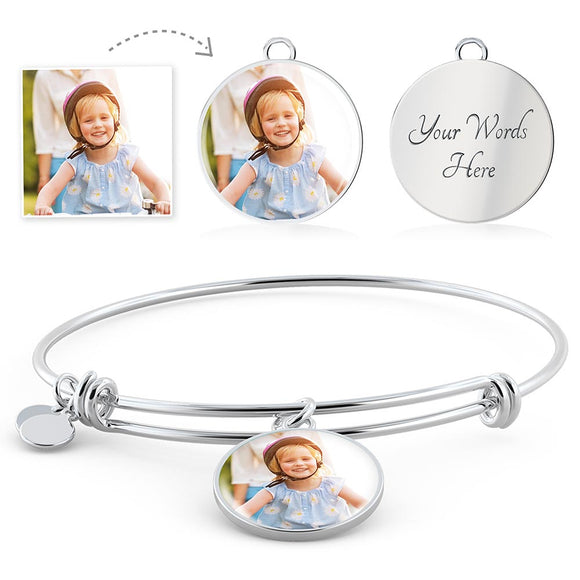 ADJUSTABLE BANGLE/NECKLACE COMBO WITH CIRCLE PENDANT