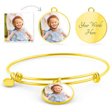 ADJUSTABLE BANGLE/NECKLACE COMBO WITH CIRCLE PENDANT