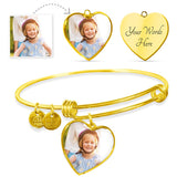 ADJUSTABLE BANGLE/NECKLACE COMBO WITH HEART PENDANT