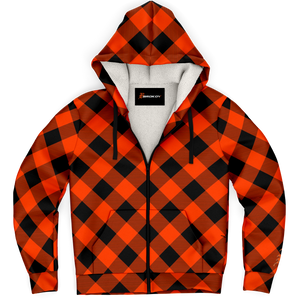 B-U FLANNEL MICRO-FLEECE ZIPUP HOODIE