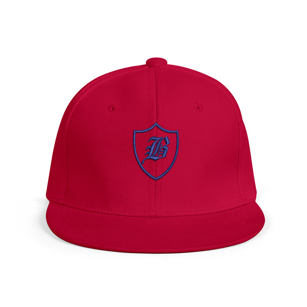 SNAP BACK EMBROIDED HAT - RED BLUE