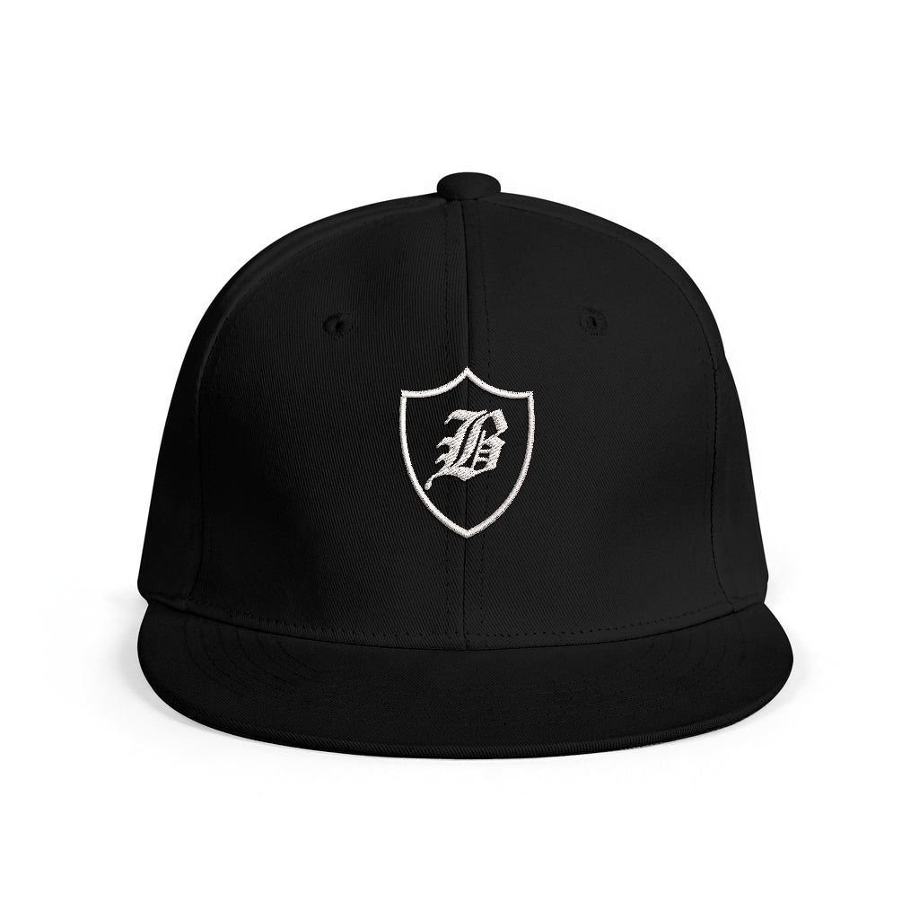 SNAP BACK EMBROIDED HAT - BLACK/WHITE