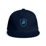 SNAP BACK EMBROIDED HAT - BLUE/AQUA