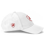 SNAP BACK EMBROIDED CURVED BRIM - WHITE/RED
