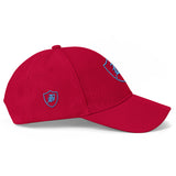 SNAP BACK EMBROIDED CURVED BRIM - RED/AQUA