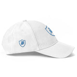 SNAP BACK EMBROIDED CURVED BRIM - WHITE/AQUA