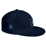 SNAP BACK EMBROIDED HAT - BLUE/AQUA
