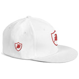 SNAP BACK EMBROIDED HAT - WHITE/PINK