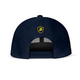 SNAP BACK EMBROIDED HAT - BLUE/YELLOW