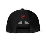 SNAP BACK EMBROIDED HAT - BLACK/PINK