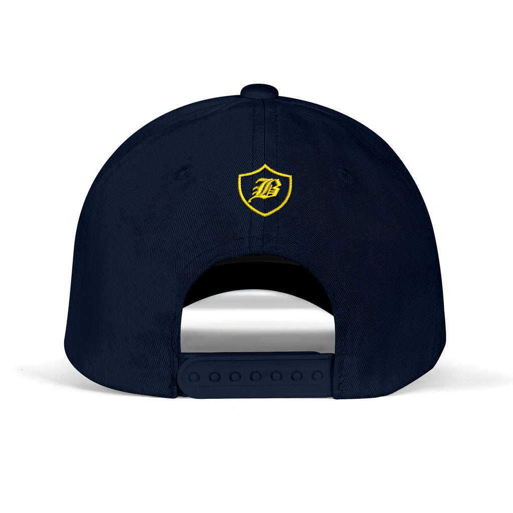 SNAP BACK EMBROIDED CURVED BRIM - BLUE/YELLOW