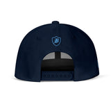 SNAP BACK EMBROIDED HAT - BLUE/AQUA