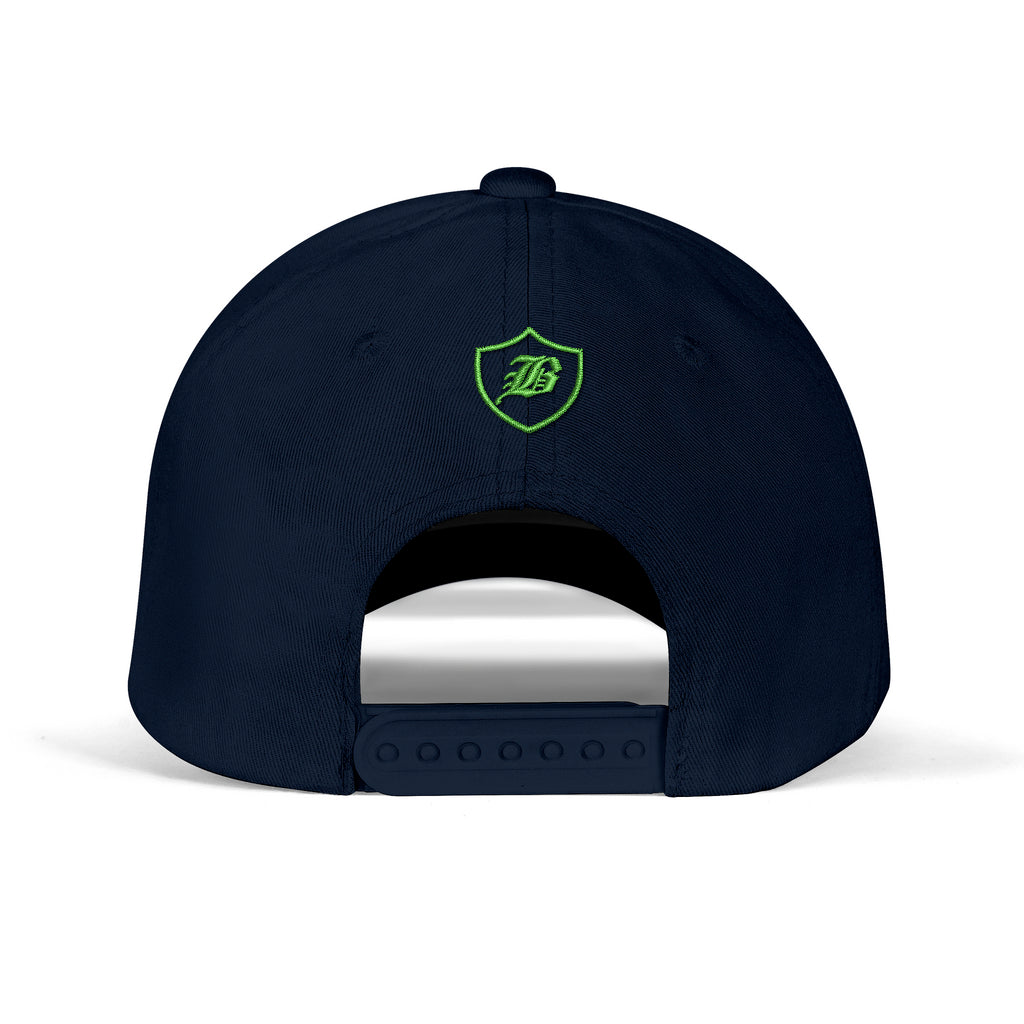 SNAP BACK EMBROIDED CURVED BRIM - BLUE/GREEN