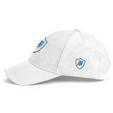 SNAP BACK EMBROIDED CURVED BRIM - WHITE/AQUA