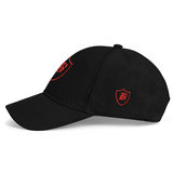 SNAP BACK EMBROIDED CURVED BRIM - BLACK/PINK