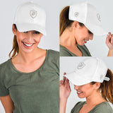 SNAP BACK EMBROIDED CURVED BRIM - WHITE/WHITE