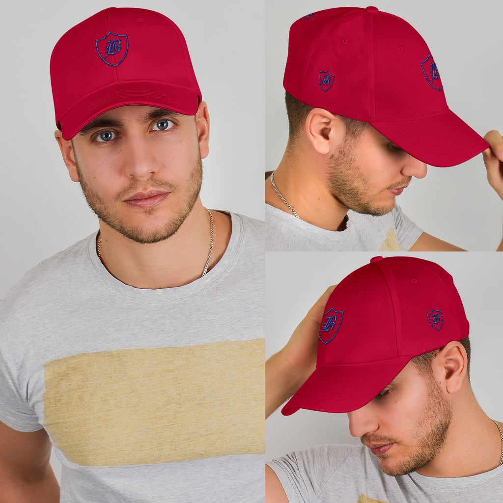 SNAP BACK EMBROIDED CURVED BRIM - RED/BLUE