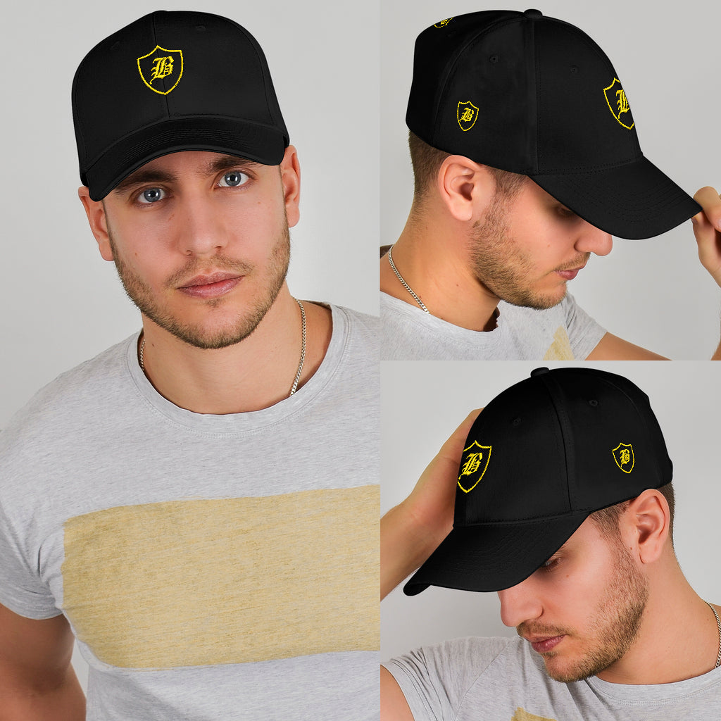 SNAP BACK EMBROIDED CURVED - BLACK/YELLOW